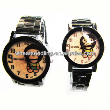 Ano do macaco pulseira de aço inoxidável relógios set casal relógio de pulso